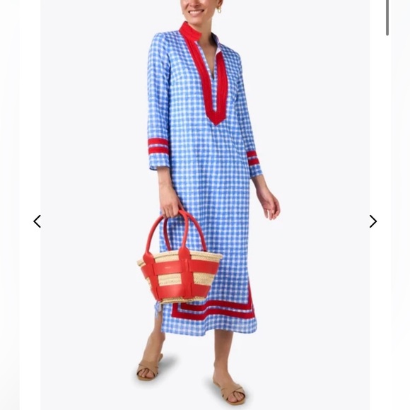 Sail to Sable lovely red, white and blue caftan. Large is sold out everywhere. - Picture 3 of 4